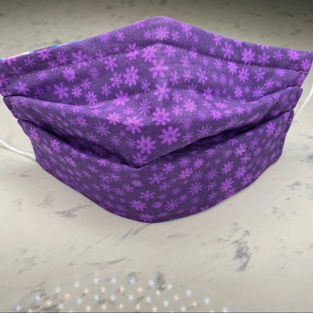 Purple and Blue Reusable Filtered Face Mask